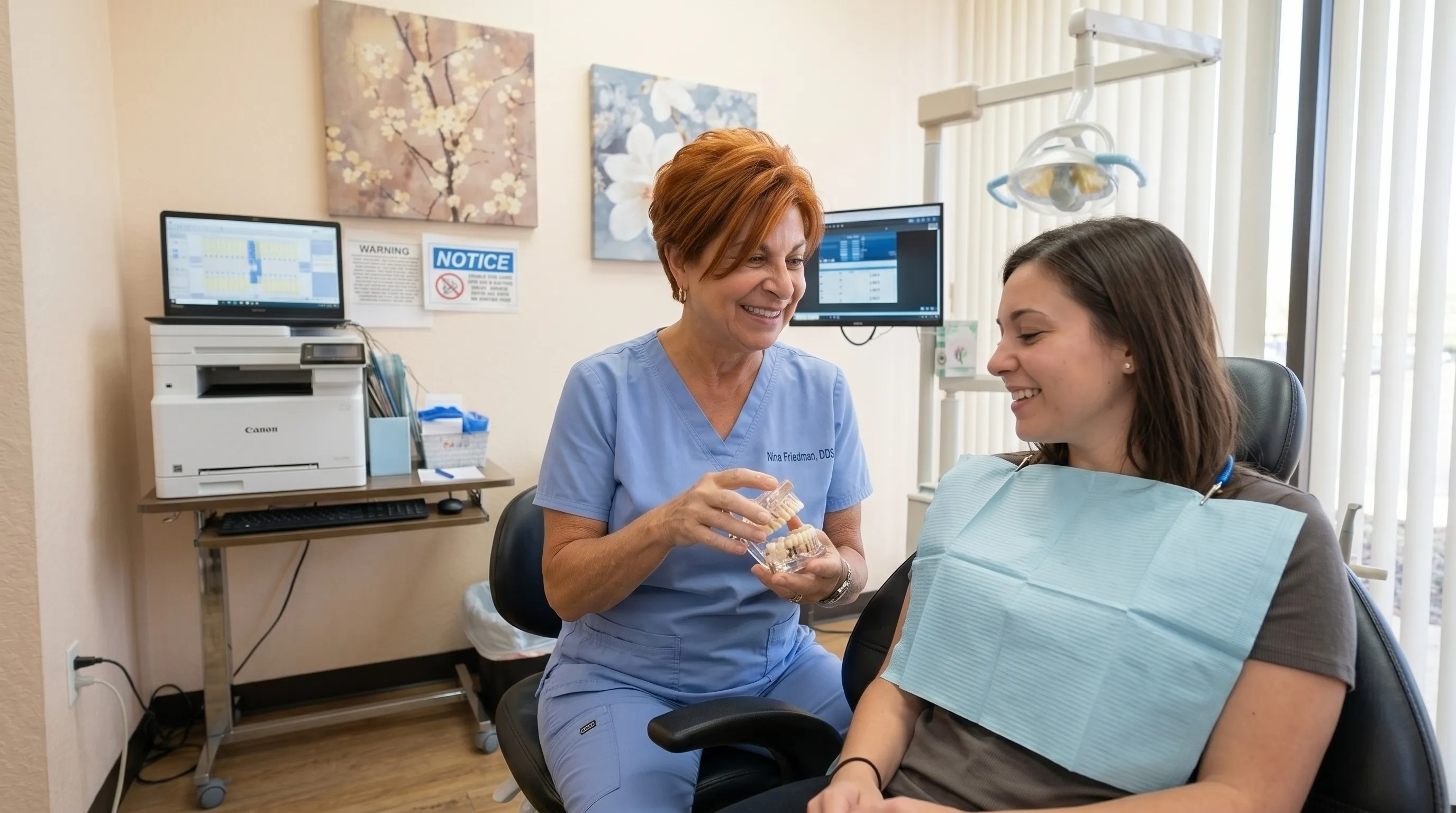 Dentist explaining treatment plan to patient